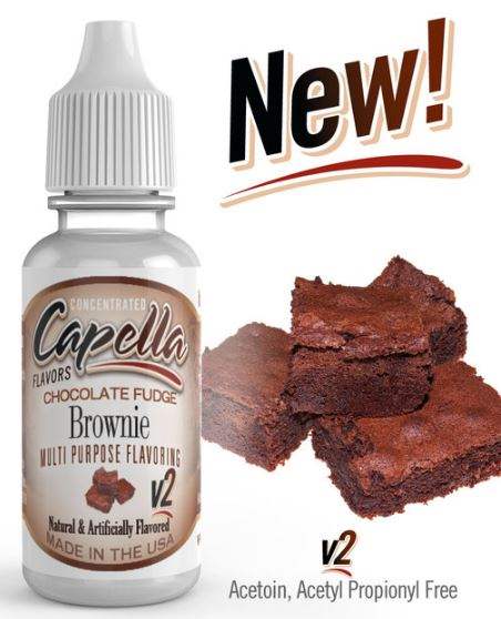 Capella Chocolate Fudge Brownie v2 | 10ml Concentrated Flavor for Eliquid | Self Mixing