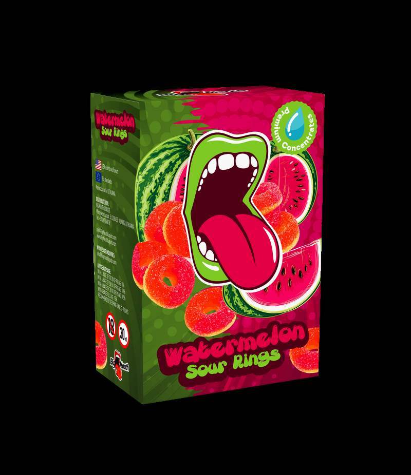 Big Mouth Watermelon Sour Rings | 10ml One Shot Concentrated Flavour | Makes 100ml Eliquid